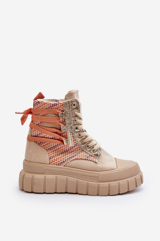 naiste saapad platvormiga beeži värvi Kernia naiste saapad platvormiga beeži värvi Kernia