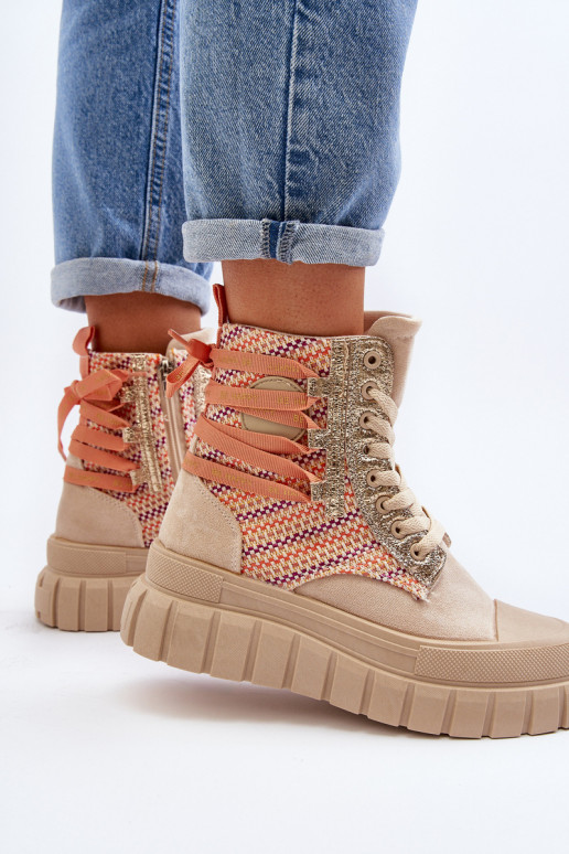 naiste saapad platvormiga beeži värvi Kernia naiste saapad platvormiga beeži värvi Kernia