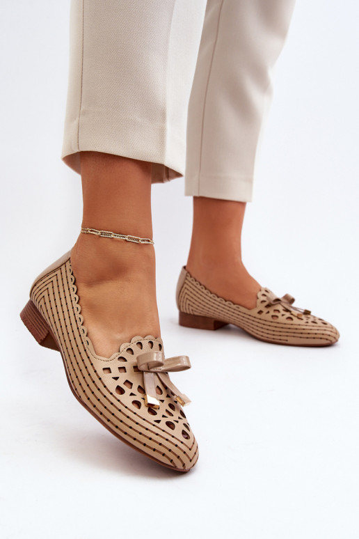 Ažuursed baleriinad   lipsukesega beeži värvi Nestavia Ažuursed baleriinad   lipsukesega beeži värvi Nestavia