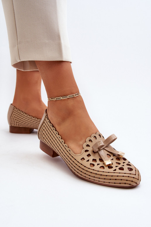 Ažuursed baleriinad   lipsukesega beeži värvi Nestavia Ažuursed baleriinad   lipsukesega beeži värvi Nestavia