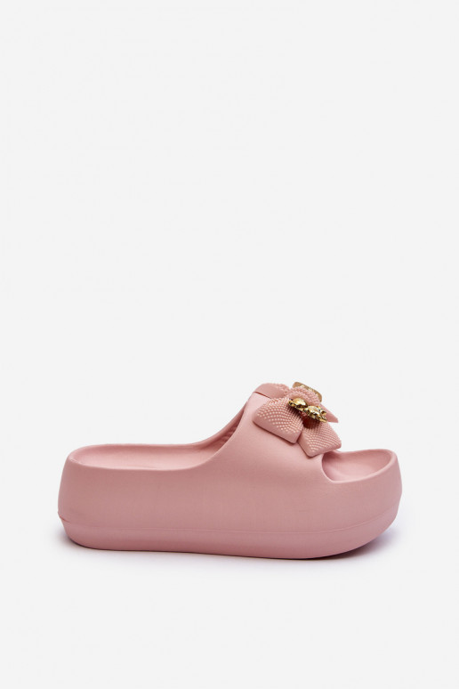 Kerged rannaplätud naiste plätud lipsukesega Tumeroosad värvi Salessa Kerged rannaplätud naiste plätud lipsukesega Tumeroosad värvi Salessa