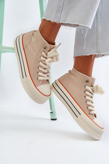 naiste saapad platvormiga beeži värvi Aineri 2