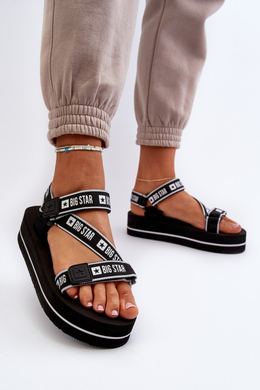 Naistesandaalid platvormiga Big Star NN274A525 mustad Naistesandaalid platvormiga Big Star NN274A525 mustad