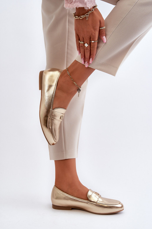 naiste mokassiinid laiade nööridega Kuldset värvi Sylvaine