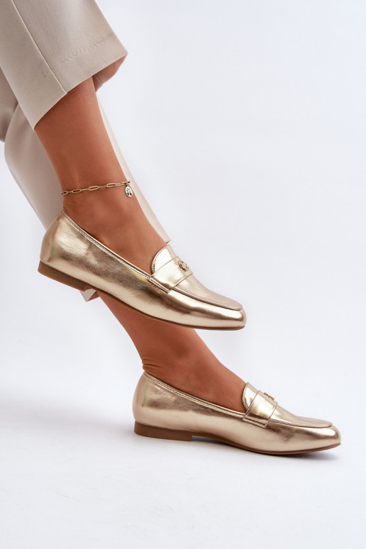 naiste mokassiinid laiade nööridega Kuldset värvi Sylvaine