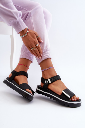 Naistesandaalid platvormiga Big Star NN274778 mustad 2