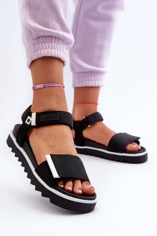 Naistesandaalid platvormiga Big Star NN274778 mustad