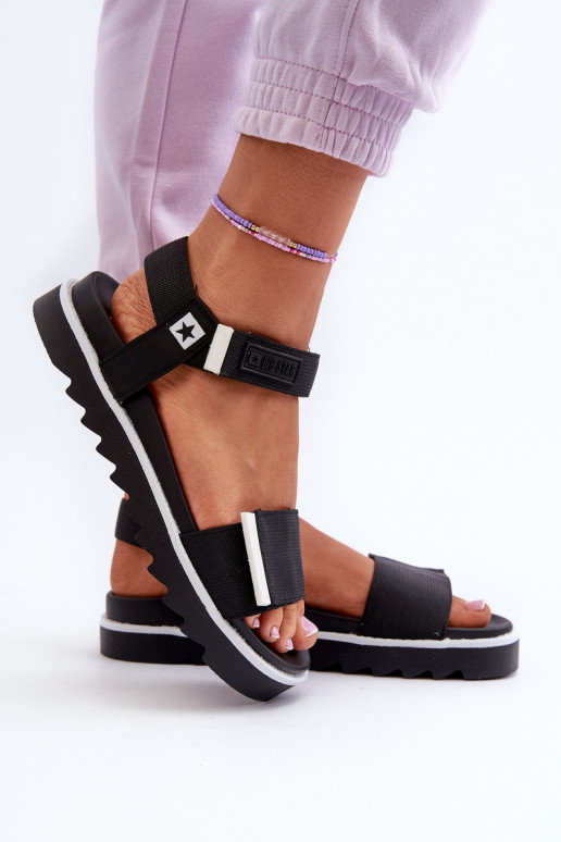 Naistesandaalid platvormiga Big Star NN274778 mustad