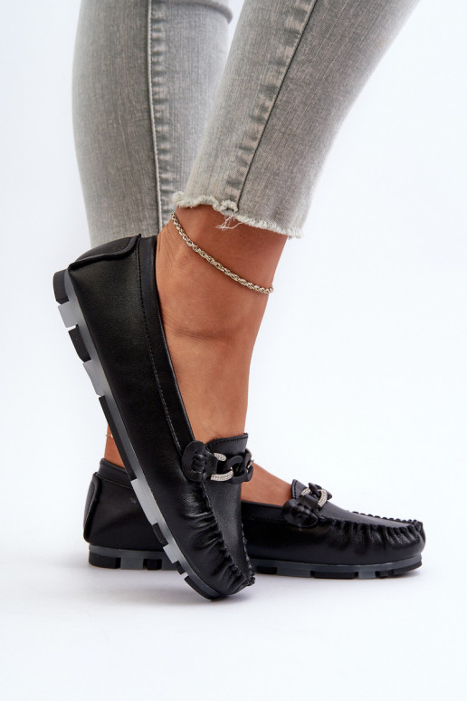 naiste mokassiinid kaunistustega mustad S.Barski LR339 naiste mokassiinid kaunistustega mustad S.Barski LR339