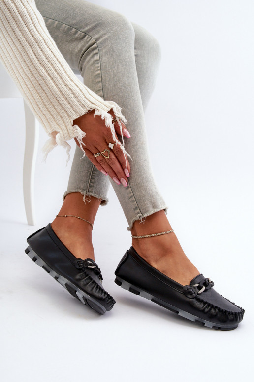 naiste mokassiinid kaunistustega mustad S.Barski LR339 naiste mokassiinid kaunistustega mustad S.Barski LR339