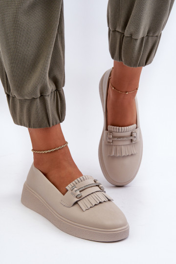 naiste mokassiinid   platvormiga beeži värvi S.Barski LR590