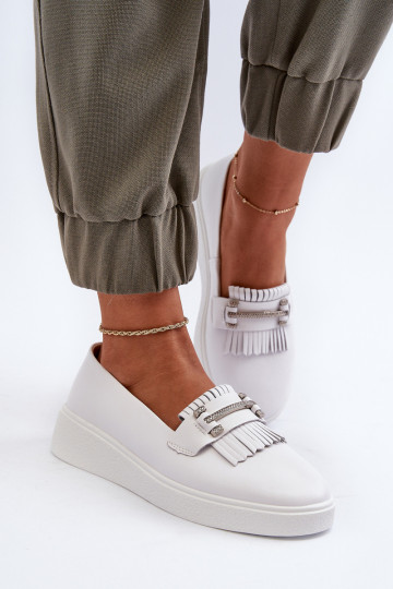 naiste mokassiinid   platvormiga valget värvi S.Barski LR590