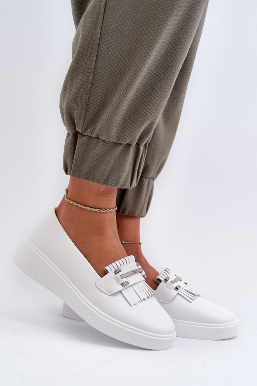 naiste mokassiinid   platvormiga valget värvi S.Barski LR590