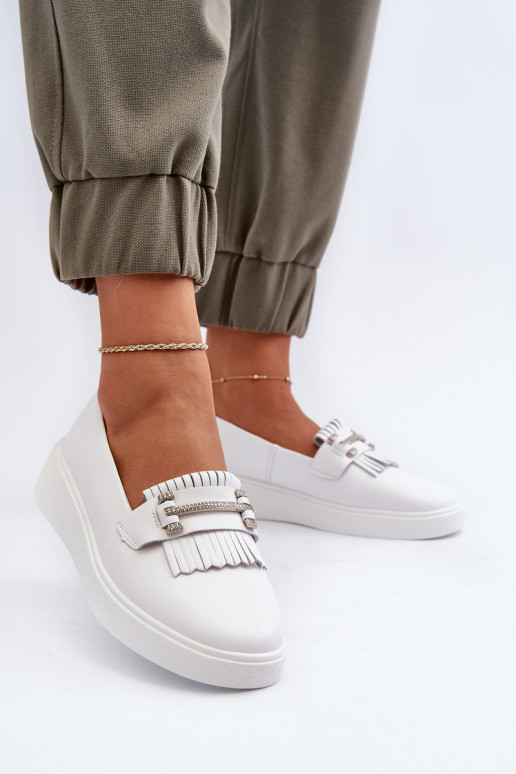 naiste mokassiinid   platvormiga valget värvi S.Barski LR590