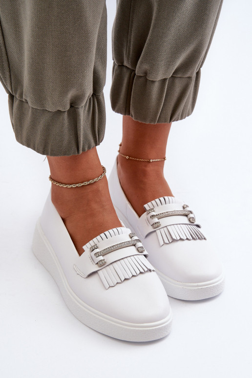 naiste mokassiinid   platvormiga valget värvi S.Barski LR590