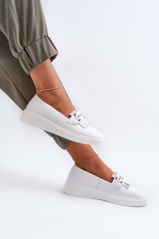 naiste mokassiinid   platvormiga valget värvi S.Barski LR590