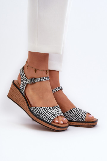 Platvormiga sandaalid Sergio Leone SK303 Valget-mustad 2