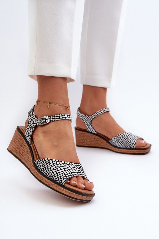 Platvormiga sandaalid Sergio Leone SK303 Valget-mustad