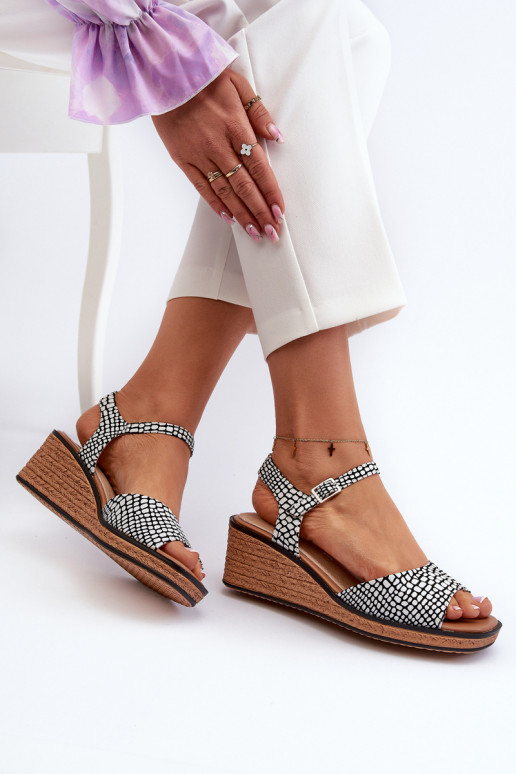 Platvormiga sandaalid Sergio Leone SK303 Valget-mustad