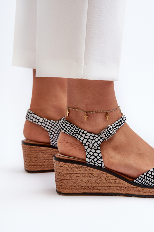 Platvormiga sandaalid Sergio Leone SK303 Valget-mustad