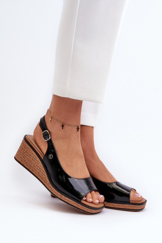 Laque Platvormiga sandaalid Sergio Leone SK301 mustad