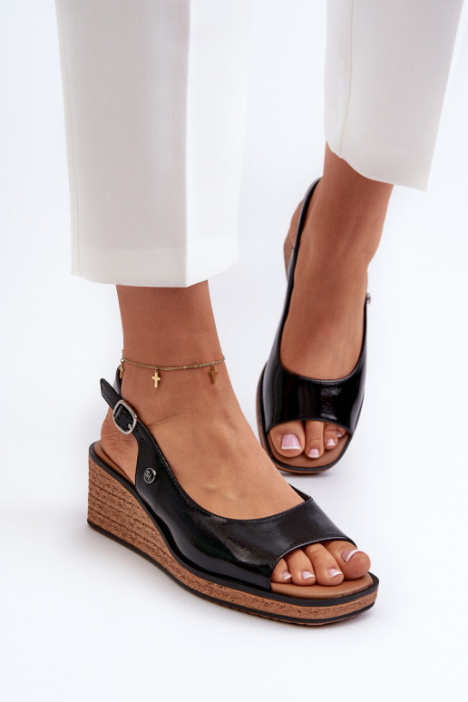 Laque Platvormiga sandaalid Sergio Leone SK301 mustad