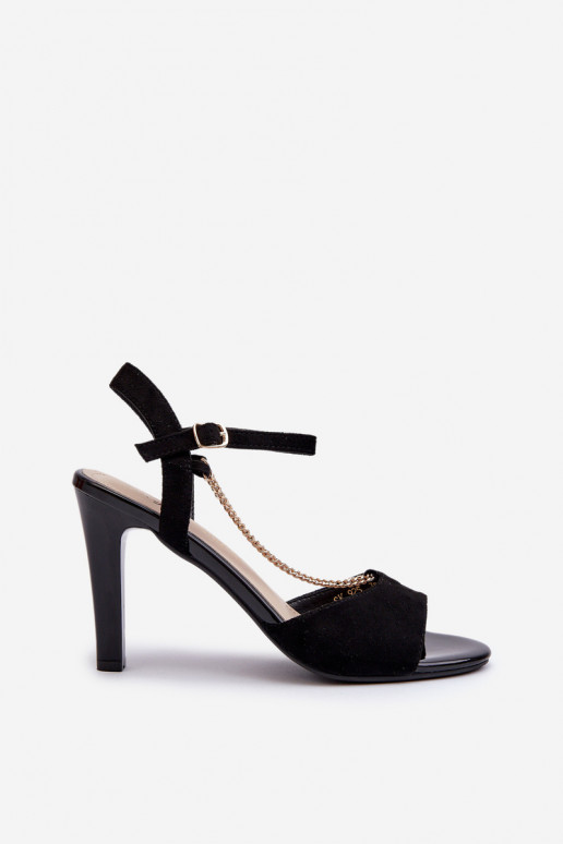 Naistesandaalid kõrge jämeda kontsaga owe  Sergio Leone SK925 mustad Naistesandaalid kõrge jämeda kontsaga owe  Sergio Leone SK925 mustad