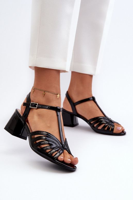 Laque   Elegantsed kõrge kontsaga sandaalid Sergio Leone SK880 mustad