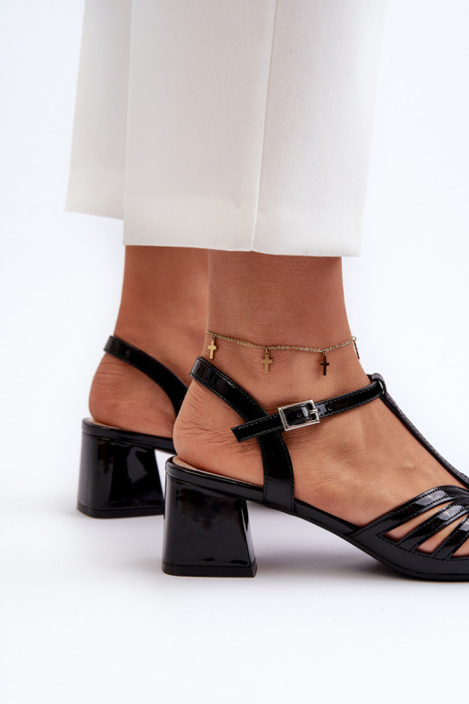 Laque   Elegantsed kõrge kontsaga sandaalid Sergio Leone SK880 mustad