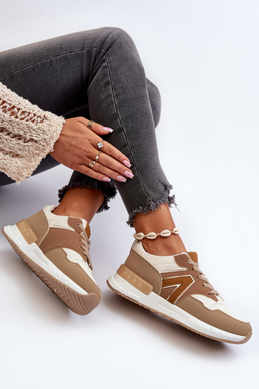 Sneakers tüüpi jalanõud   eko-nahast pruunid värvi Vinelli Sneakers tüüpi jalanõud   eko-nahast pruunid värvi Vinelli