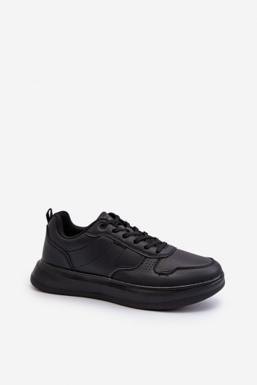 Sneakers tüüpi jalanõud  platvormiga eko-nahast mustad Uziran
