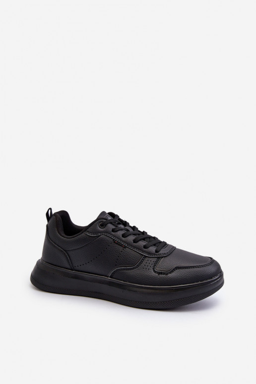 Sneakers tüüpi jalanõud  platvormiga eko-nahast mustad Uziran