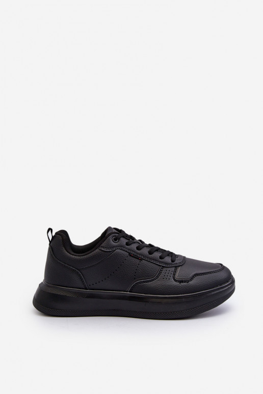 Sneakers tüüpi jalanõud  platvormiga eko-nahast mustad Uziran