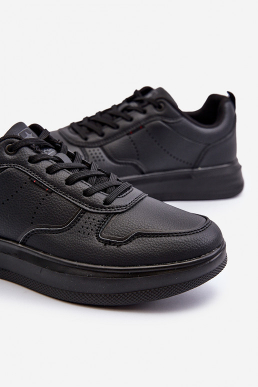 Sneakers tüüpi jalanõud  platvormiga eko-nahast mustad Uziran