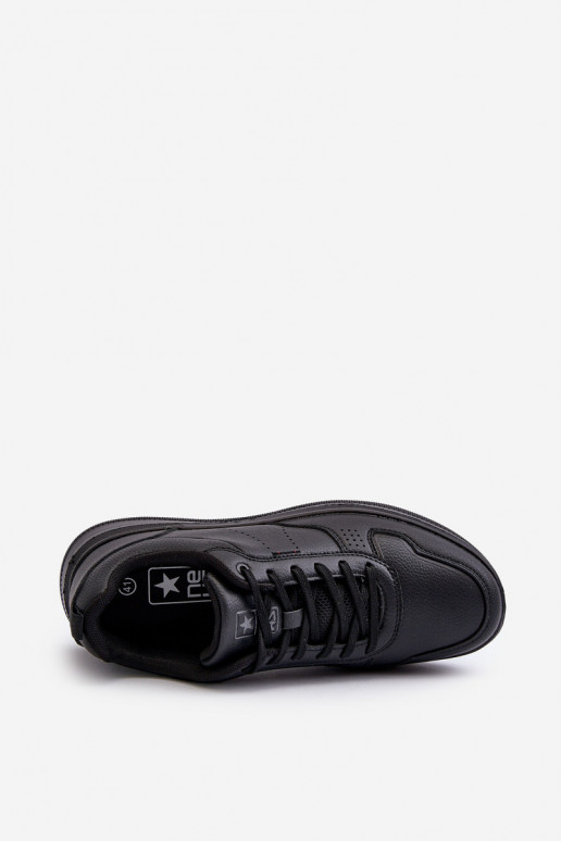 Sneakers tüüpi jalanõud  platvormiga eko-nahast mustad Uziran
