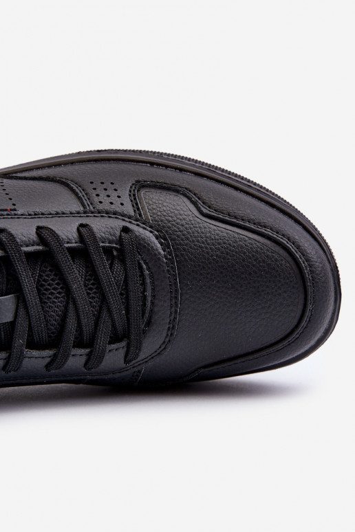 Sneakers tüüpi jalanõud  platvormiga eko-nahast mustad Uziran