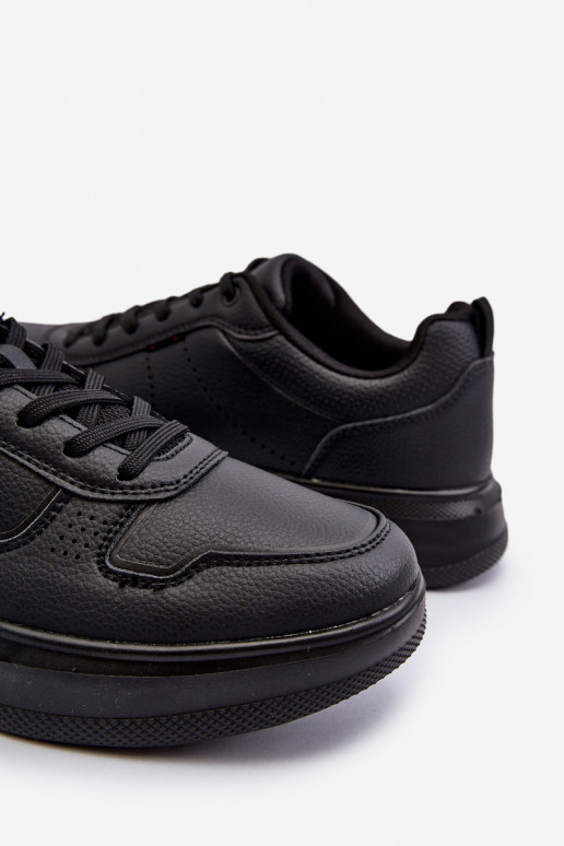 Sneakers tüüpi jalanõud  platvormiga eko-nahast mustad Uziran