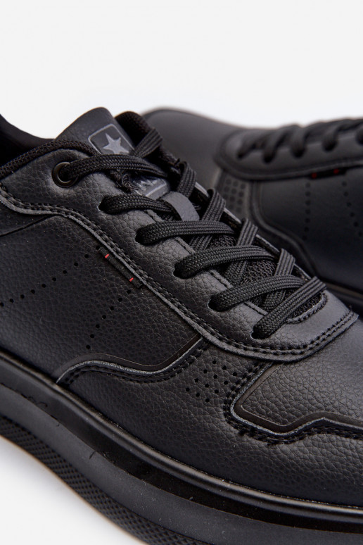Sneakers tüüpi jalanõud  platvormiga eko-nahast mustad Uziran