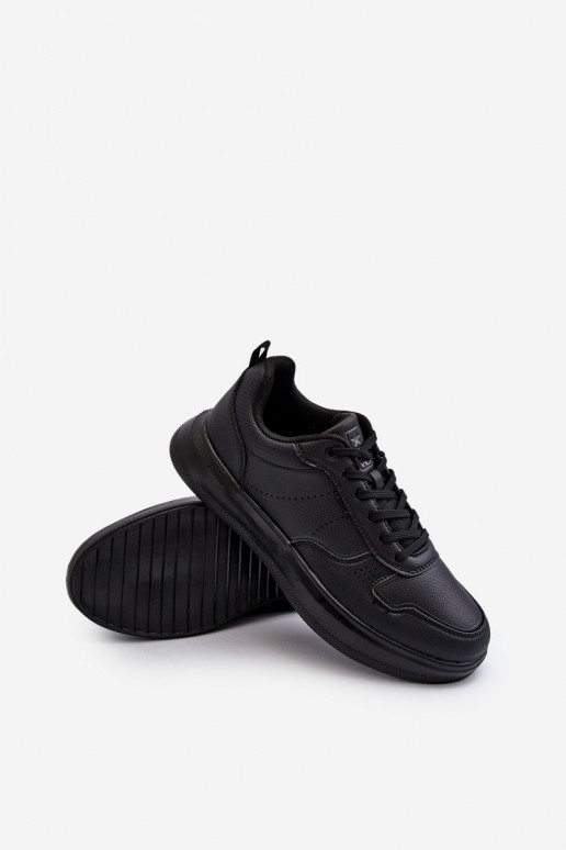 Sneakers tüüpi jalanõud  platvormiga eko-nahast mustad Uziran