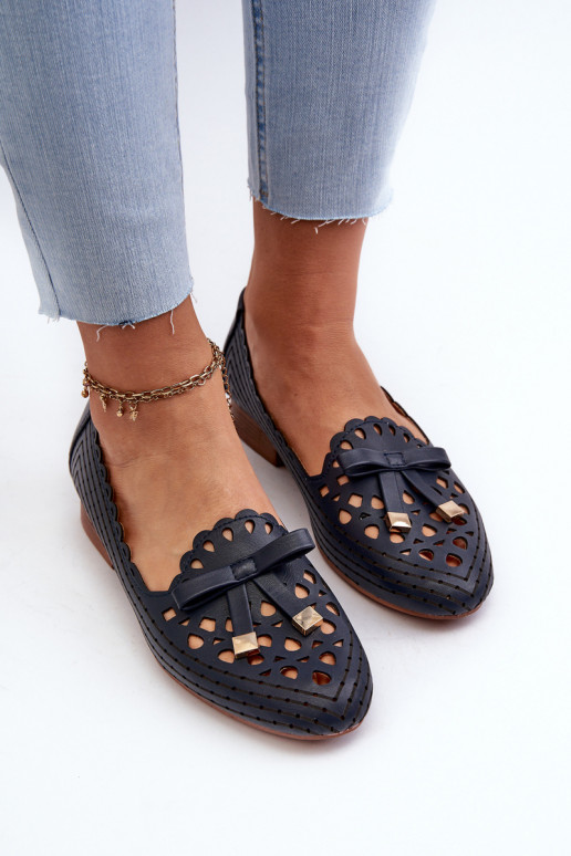 Ažuursed baleriinad   lipsukesega tumesinist värvi Nestavia