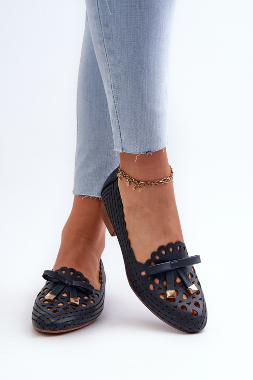 Ažuursed baleriinad   lipsukesega tumesinist värvi Nestavia