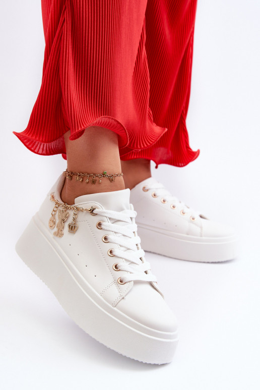 Sneakers tüüpi jalanõud   platvormiga  valget värvi Tivissa Sneakers tüüpi jalanõud   platvormiga  valget värvi Tivissa
