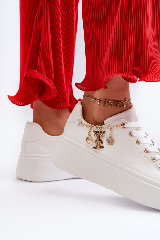 Sneakers tüüpi jalanõud   platvormiga  valget värvi Tivissa Sneakers tüüpi jalanõud   platvormiga  valget värvi Tivissa