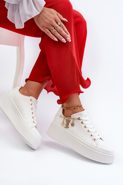Sneakers tüüpi jalanõud   platvormiga  valget värvi Tivissa Sneakers tüüpi jalanõud   platvormiga  valget värvi Tivissa