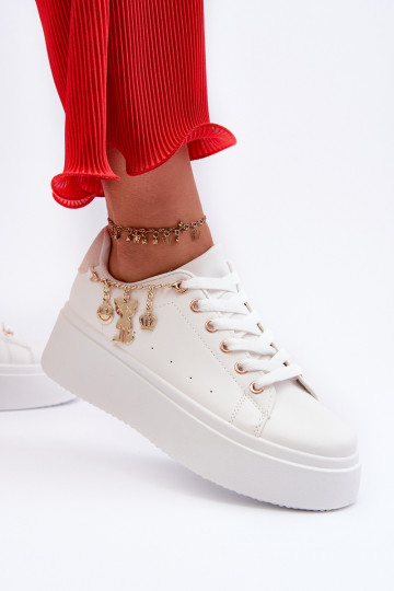 Sneakers tüüpi jalanõud   platvormiga  valget värvi Tivissa 2