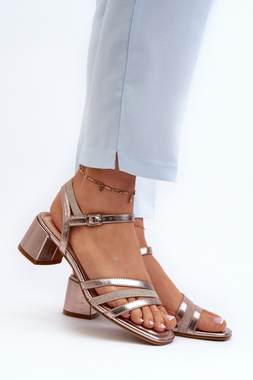 Naistesandaalid  eko-nahast Sergio Leone SK046 Kuldset värvi