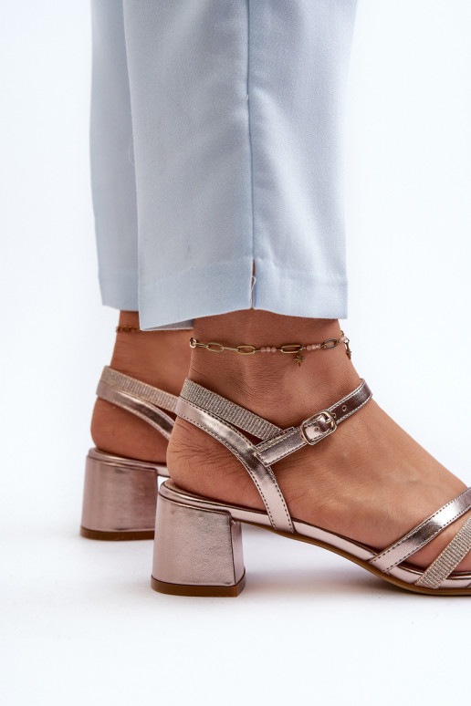 Naistesandaalid  eko-nahast Sergio Leone SK046 Kuldset värvi