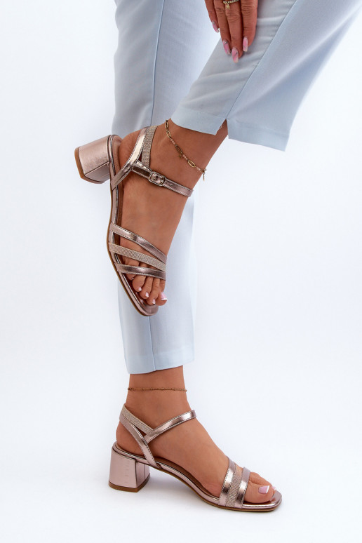 Naistesandaalid  eko-nahast Sergio Leone SK046 Kuldset värvi