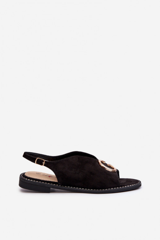 Elegantsed Naistesandaalid kaunistustega owe S.Barski KV27-058 mustad