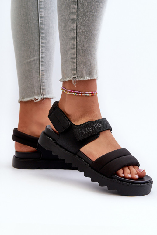 Naistesandaalid platvormiga Big Star NN274750 mustad